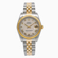 Pre-Owned Rolex Datejust 31MM 6824 Ivory Roman Dial Fluted Bezel Two Tone Yellow Gold Jubilee Bracelet