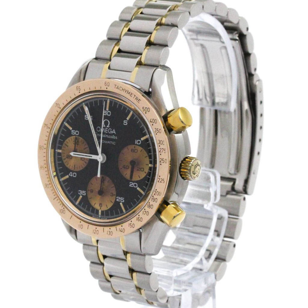 Pre-Owned OMEGA Speedmaster Automatic 18K Gold Steel Mens Watch 175.0033 Polished