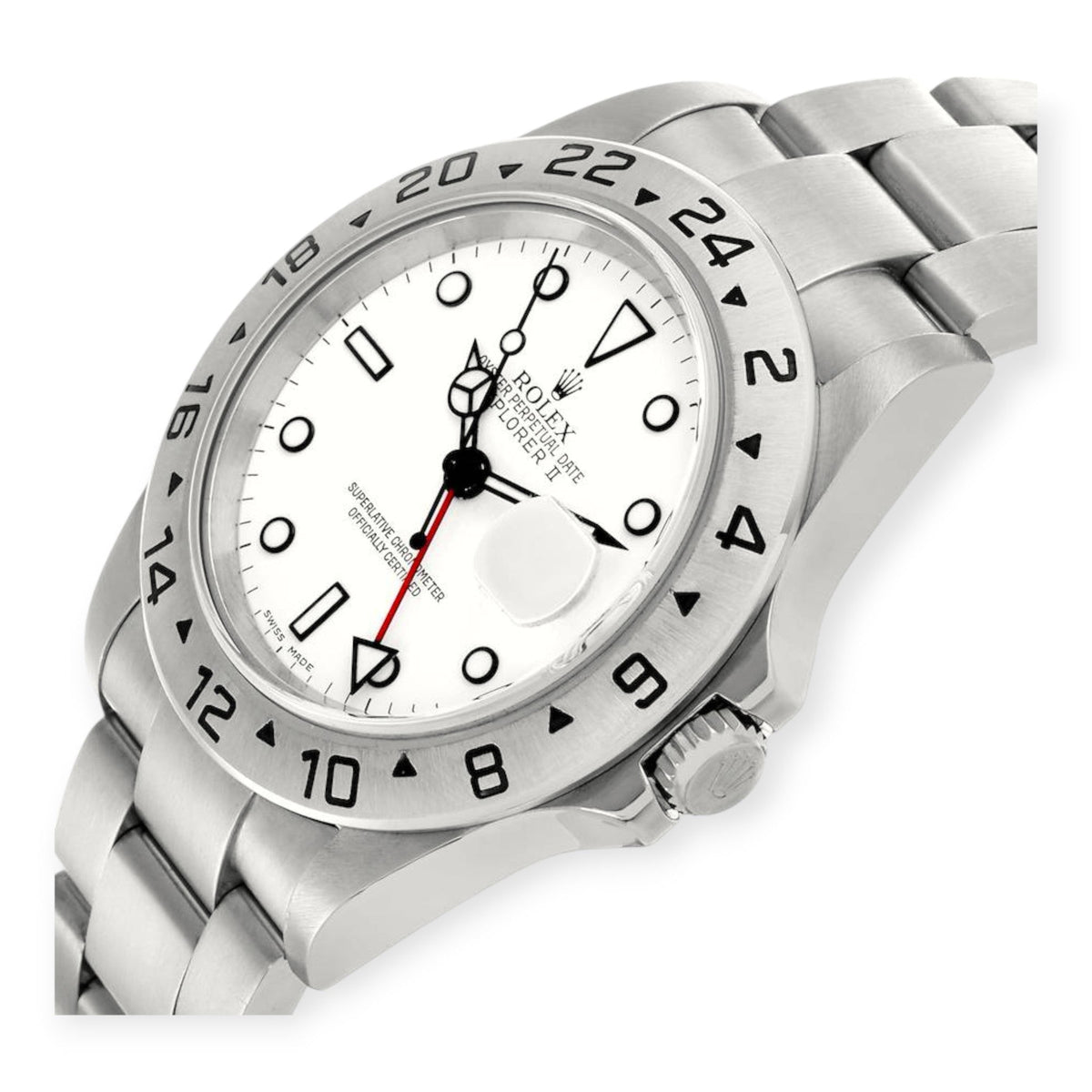 Pre-Owned Rolex Explorer II 16570 Polar White Dial Steel Mens Watch