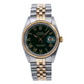 Pre-Owned Rolex Datejust 36MM 1601 Green Roman Dial Fluted Bezel Two Tone Yellow Gold Jubilee Bracelet