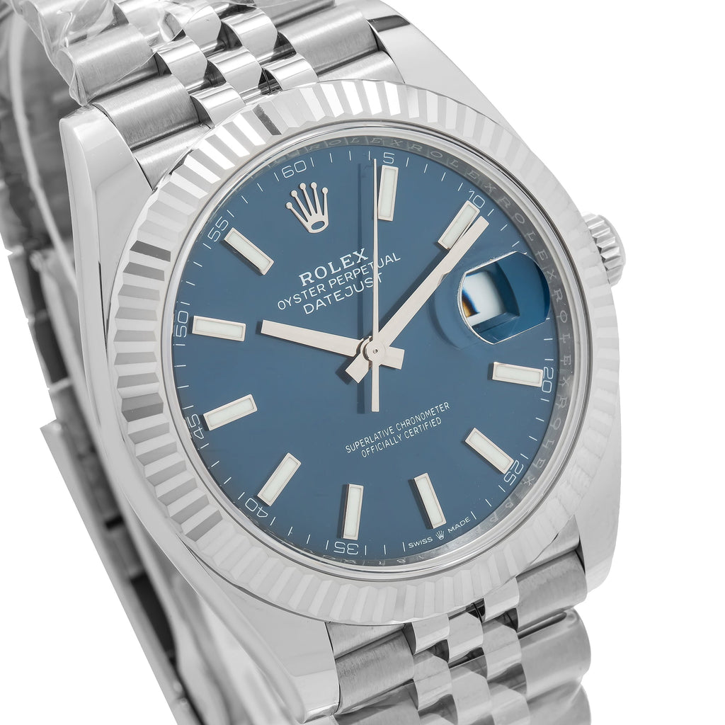 Pre-Owned Rolex Datejust 126334 41mm Blue Dial With Jubilee