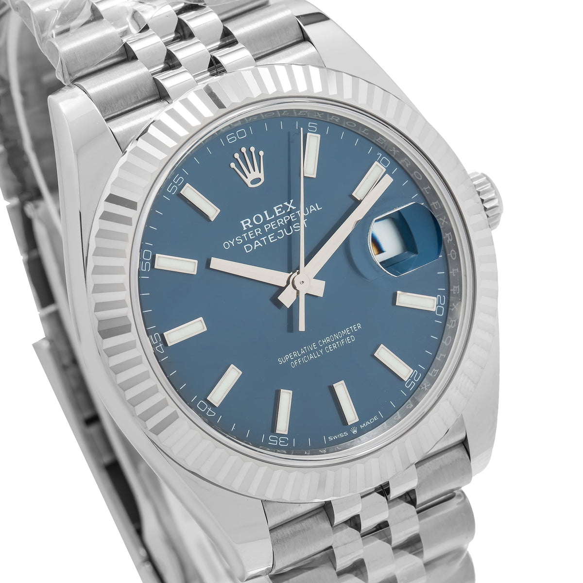 Pre-Owned Rolex Datejust 126334 41mm Blue Dial With Jubilee