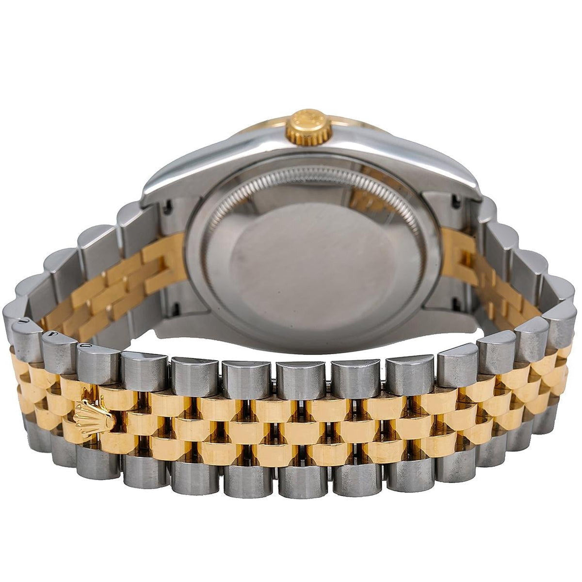 Pre-Owned Rolex Datejust 36MM 116233 Silver Pattern Diamond Dial Diamond Bezel Two Tone Yellow Gold Jubilee Bracelet 1.2ct