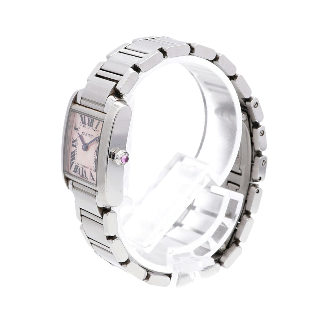 Pre-Owned Cartier Tank Française SM W51028Q3 Pink Dial Women's Watch