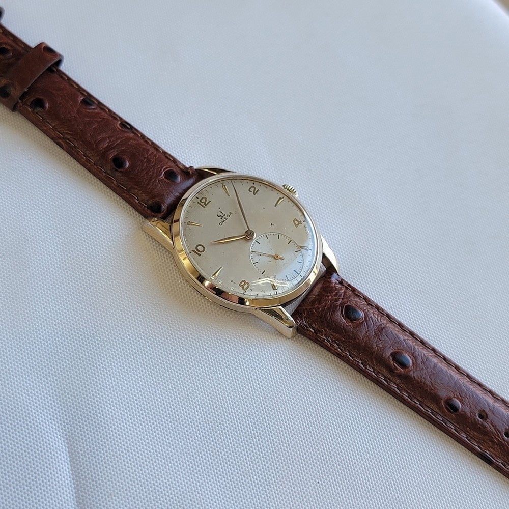 Pre-Owned Omega Ref 2497-2 80 Micron Gold Capped Mens 1940s 35mm Vintage Manual Wind RA702