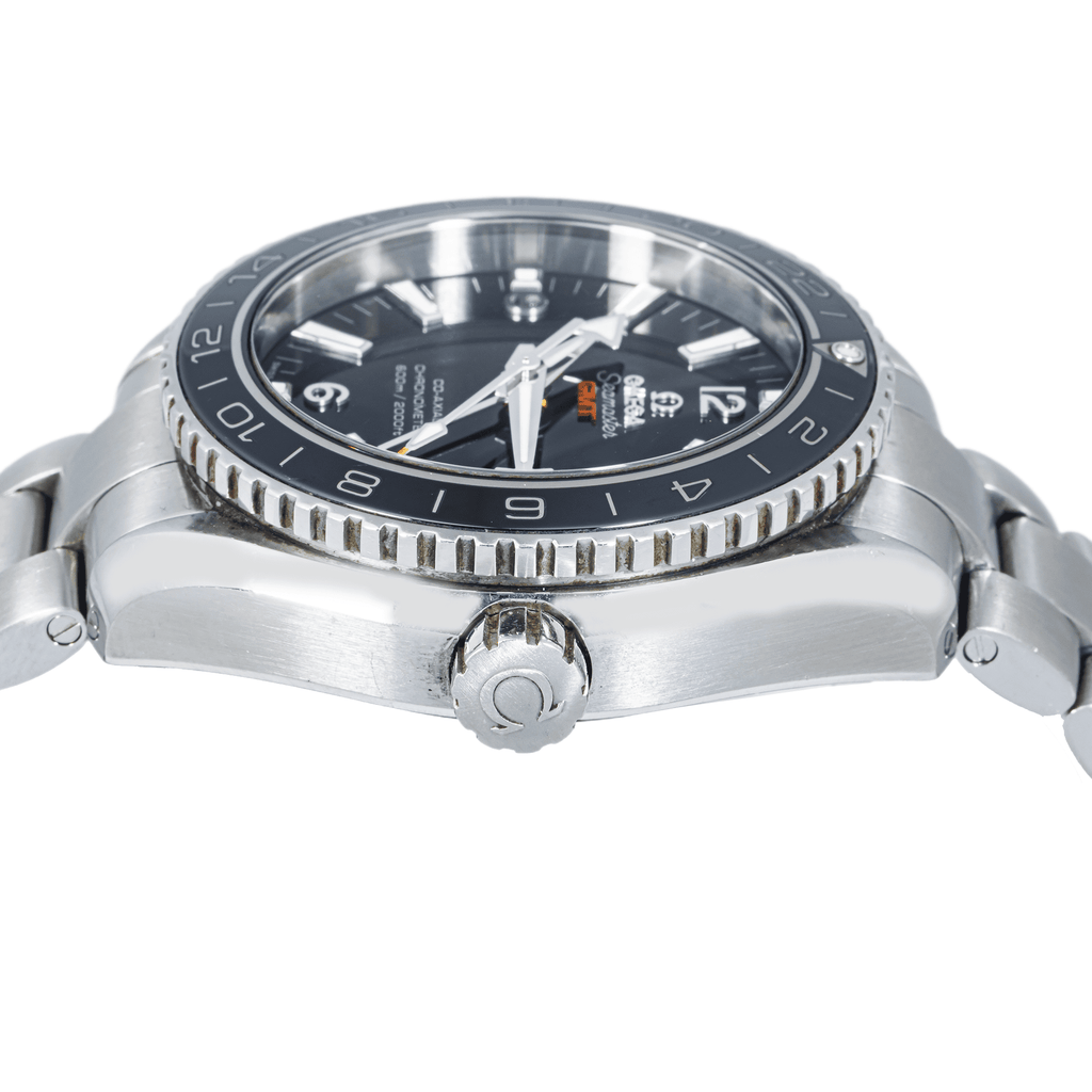 Pre-Owned Omega Seamaster Planet Ocean 600M GMT 43.5mm Black Dial Stainless Steel Bracelet Watch