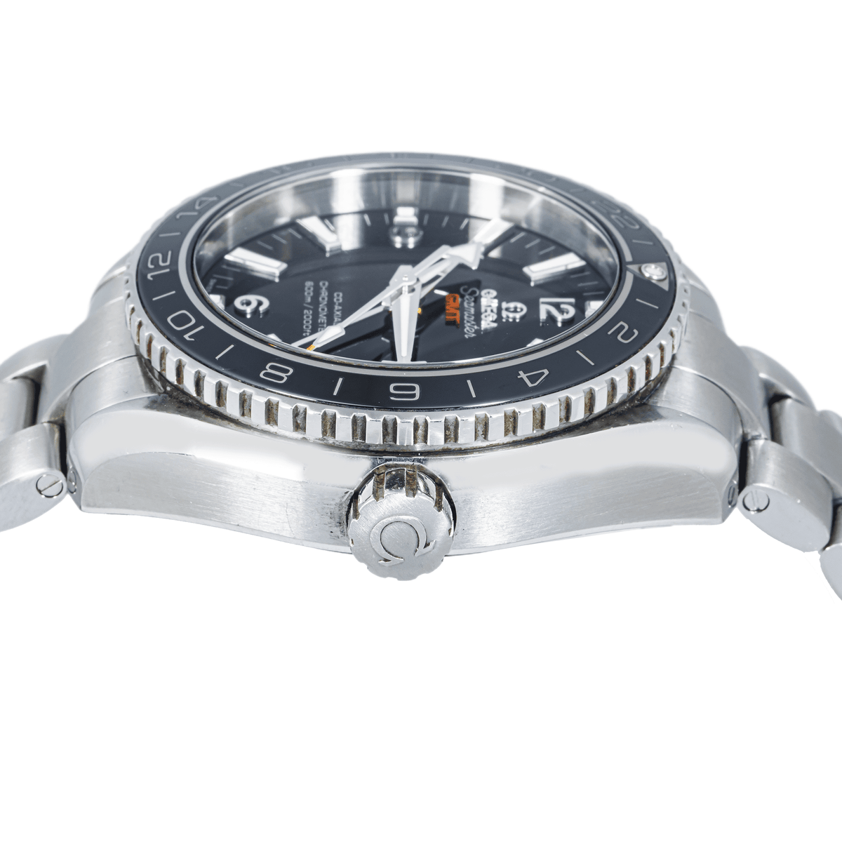 Pre-Owned Omega Seamaster Planet Ocean 600M GMT 43.5mm Black Dial Stainless Steel Bracelet Watch