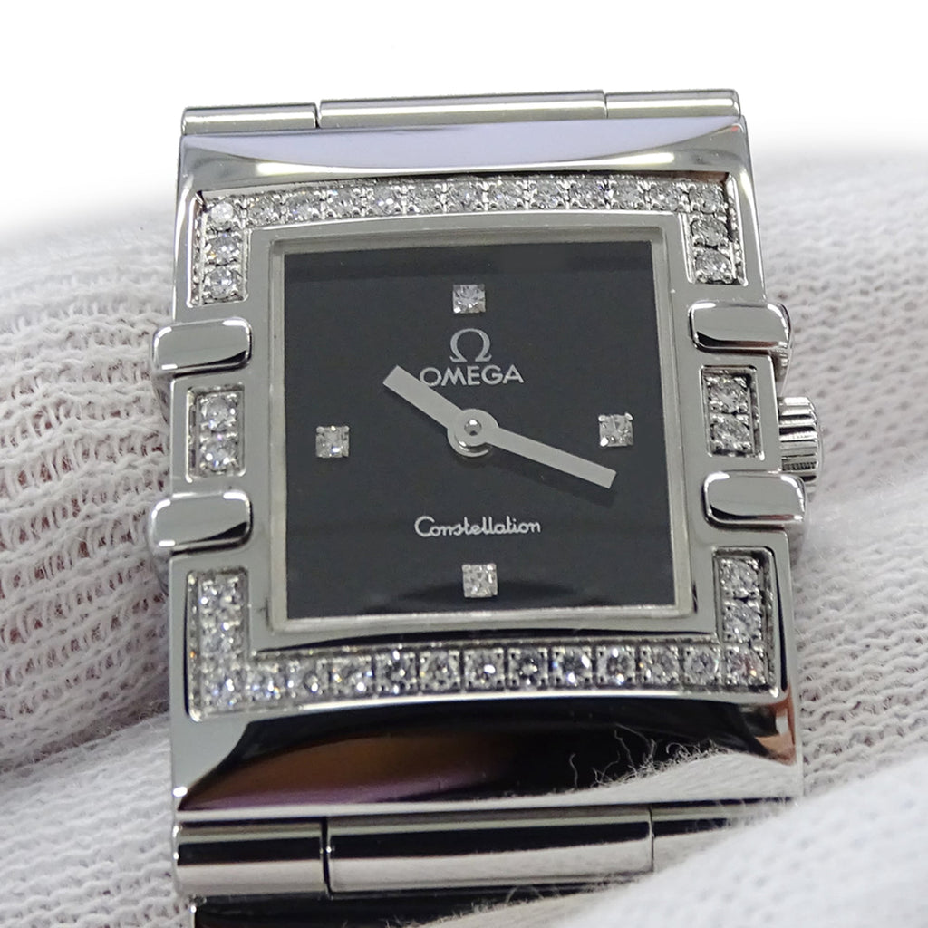 Pre-Owned Omega Constellation Carre Quadra 1528.46 Women's Watch, Brand Name, Diamond, Quartz...