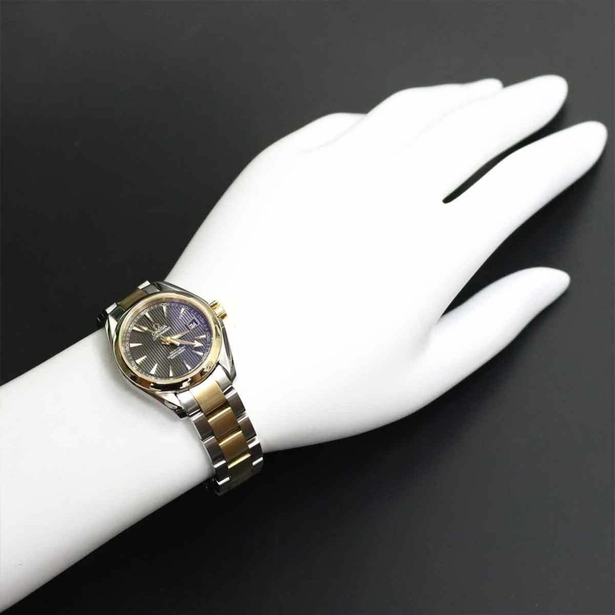 Pre-Owned Omega Seamaster Aqua Terra Two-Tone 231 20 30 06 002 Ladies' Watch Date Gray YG...