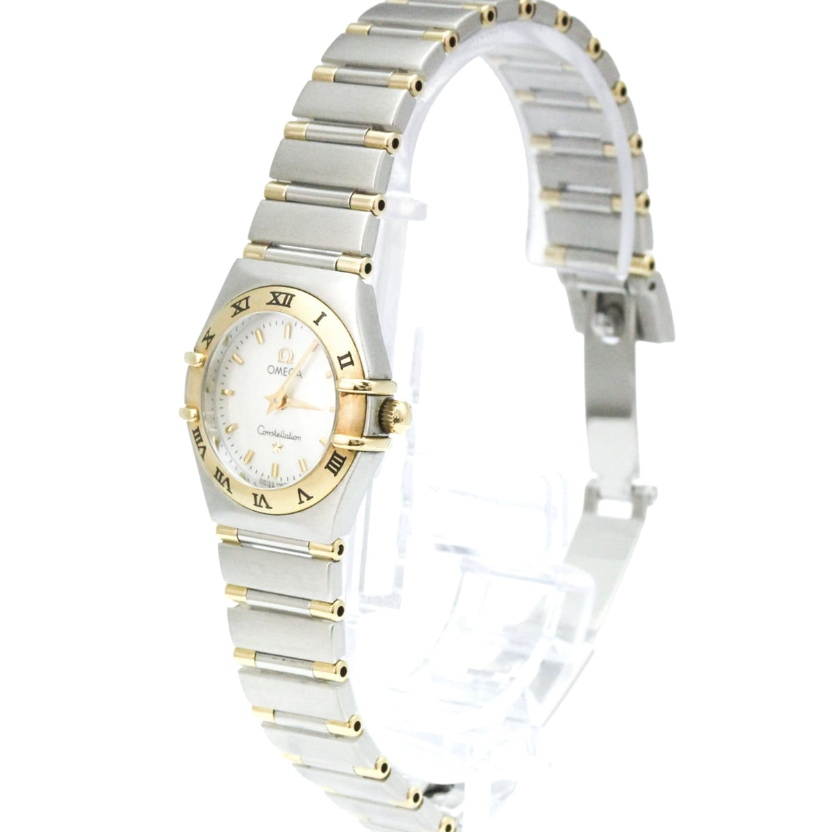 Pre-Owned OMEGA Constellation MOP 18K Gold Steel Ladies Watch 1362.70 Polished