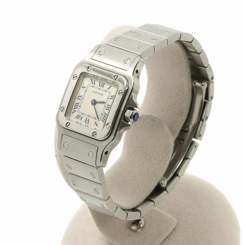 Pre-Owned Cartier Santos Galbee SM W20017D6 Women's Watch, Ivory, Quartz Watch