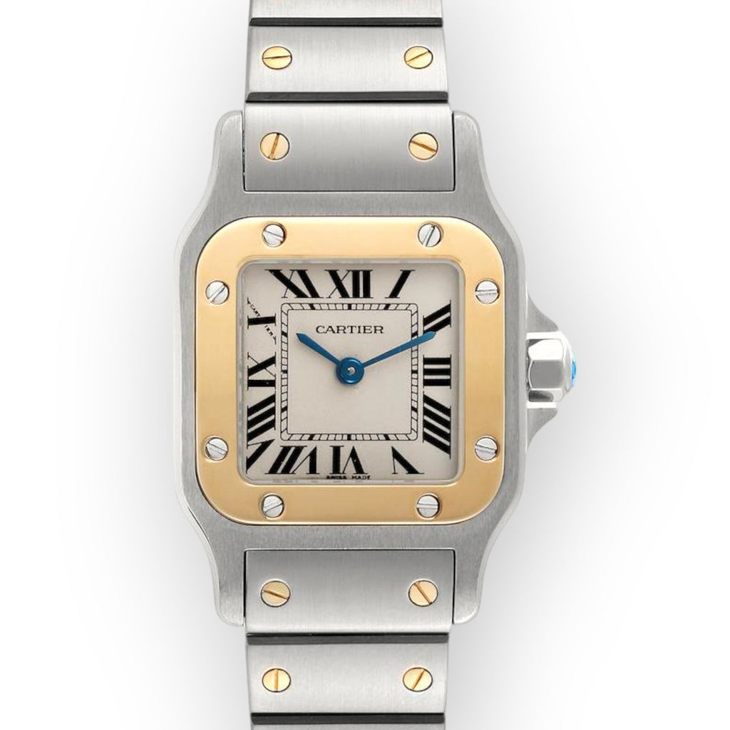 Pre-Owned Cartier Santos Galbee Small W20012C4 Steel Yellow Gold Ladies Watch
