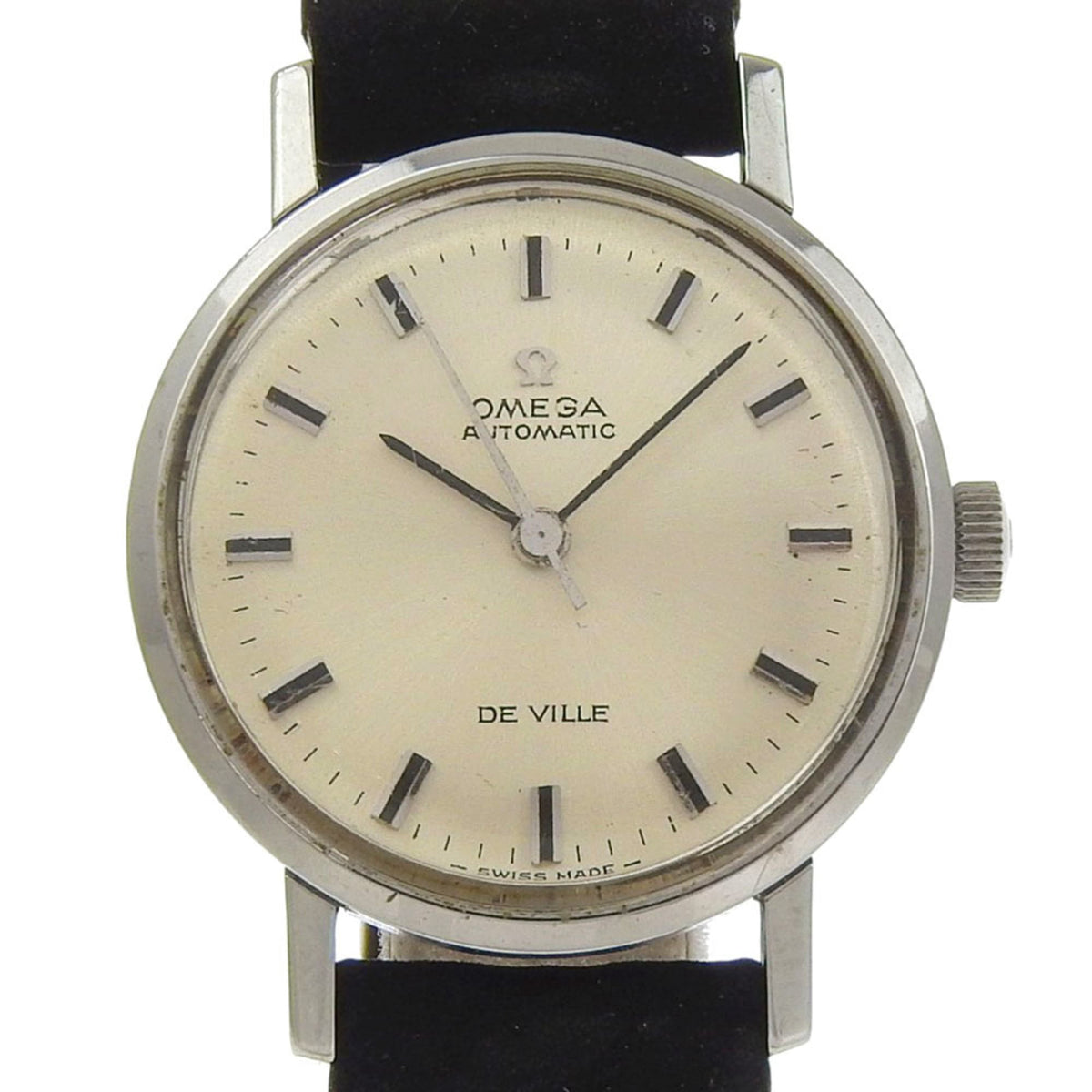 Pre-Owned Omega De Ville 565.005 Women's Watch - Stainless Steel x Leather Strap, Silver,...
