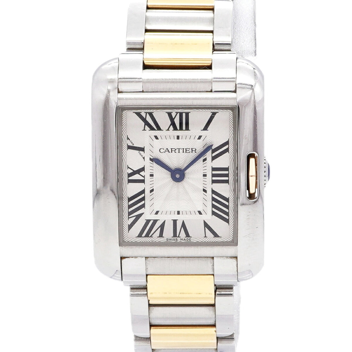 Pre-Owned Cartier Tank Anglaise SM W5310036 Silver Dial Women's Watch