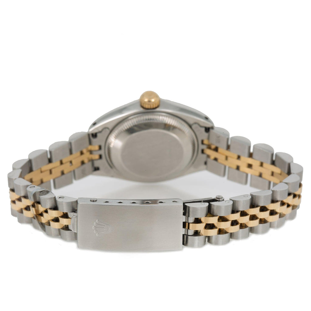 Pre-Owned Rolex Datejust 26MM 6917 Black Dial Fluted Bezel Two Tone Yellow Gold Jubilee Bracelet