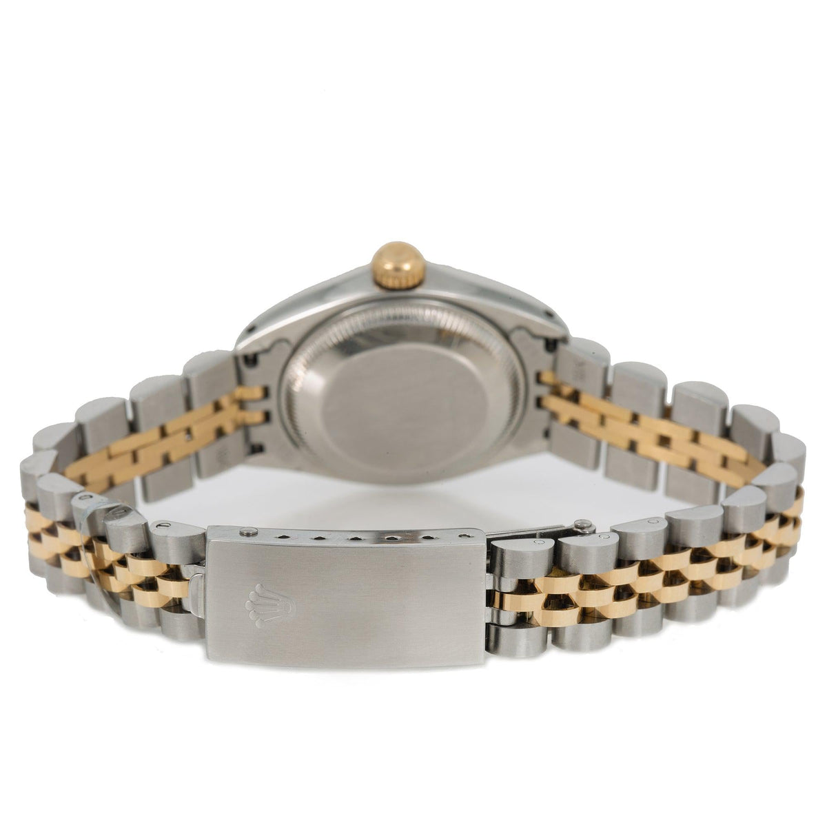 Pre-Owned Rolex Datejust 26MM 6917 Black Dial Fluted Bezel Two Tone Yellow Gold Jubilee Bracelet