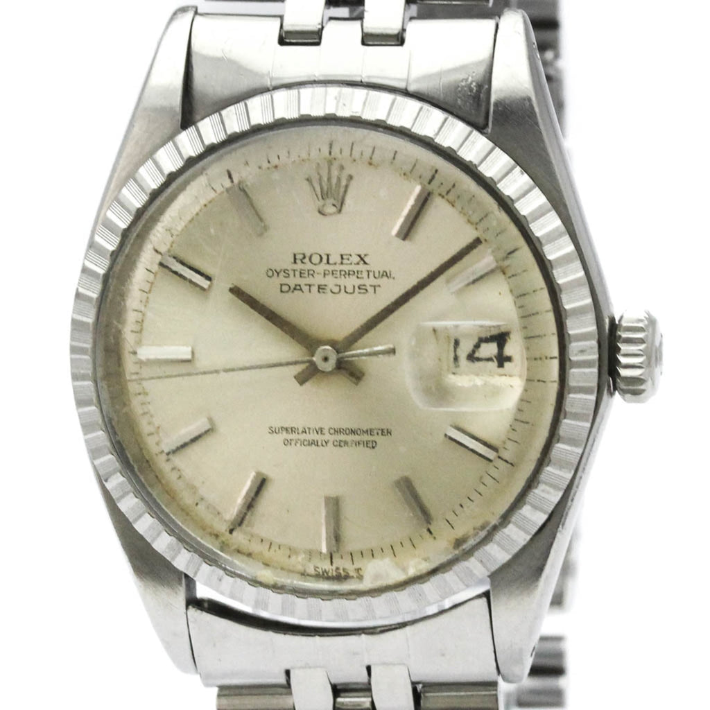 Pre-Owned ROLEX Datejust 1603 Stainless Steel Automatic Mens Watch Vintage