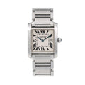Pre-Owned Cartier Tank Française 25MM W51011Q3 / 2565 Silver Roman Dial Stainless Steel Bracelet