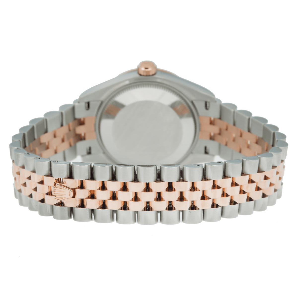 Pre-Owned Rolex Datejust 31MM 178271 Blue Roman Diamond Dial Fluted Bezel Two Tone Rose Gold Jubilee Bracelet