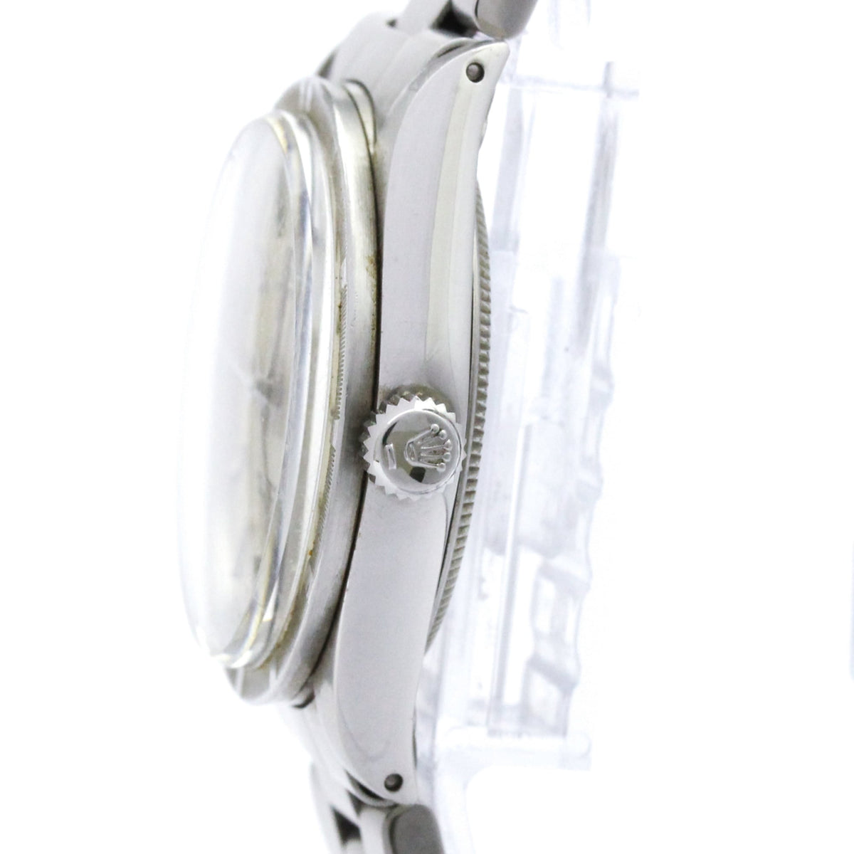 Pre-Owned ROLEX Oyster Perpetual 1007 Steel Automatic Mens Watch Vintage