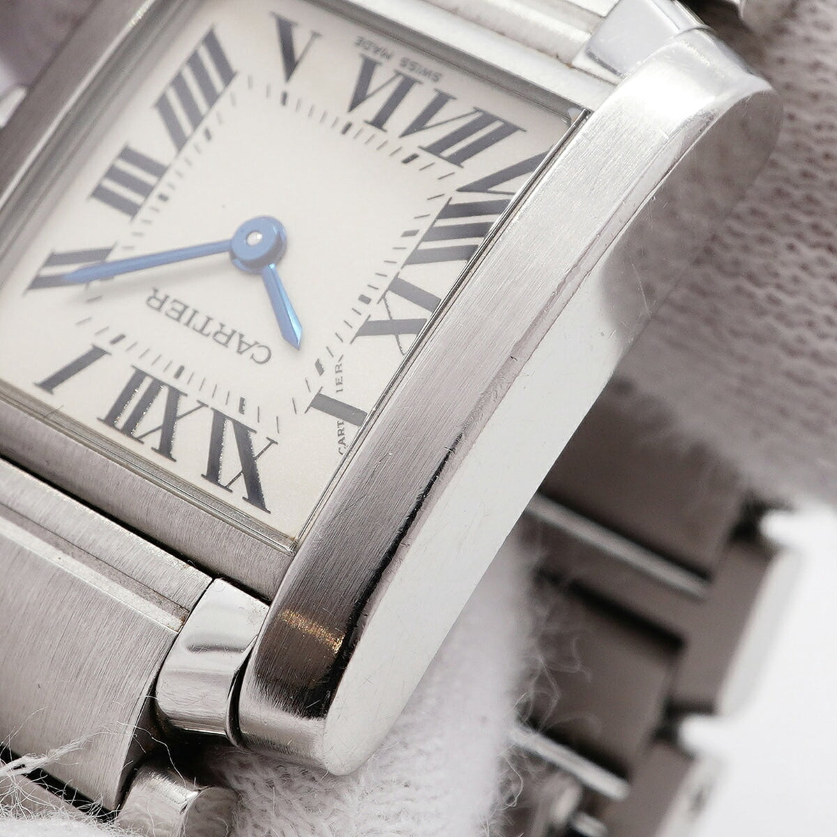 Pre-Owned Cartier Tank Française SM W51008Q3 White Dial Women's Watch