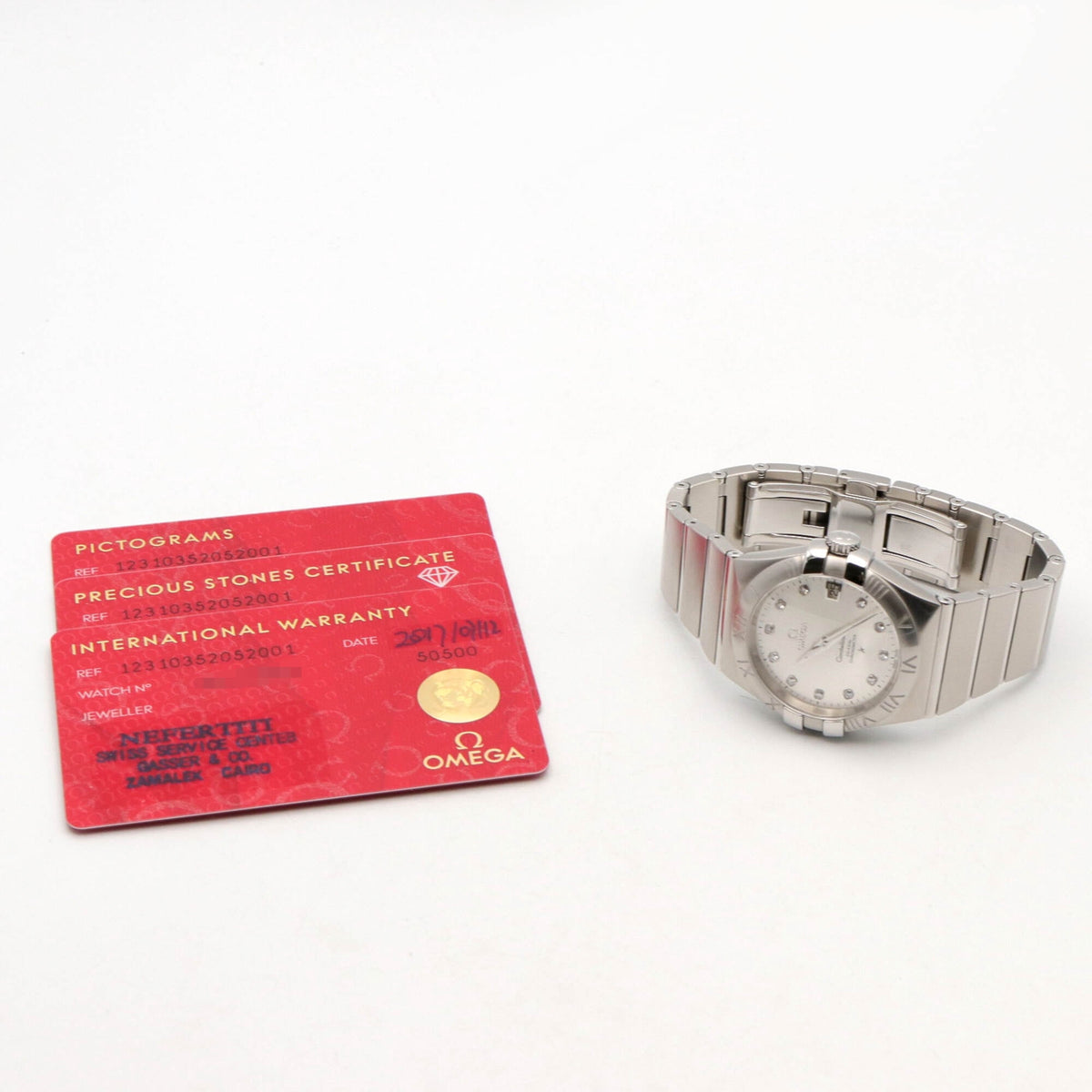 Pre-Owned Omega Constellation Co-Axial 11-Diamond Watch, Stainless Steel, Silver Tone, Men's,...
