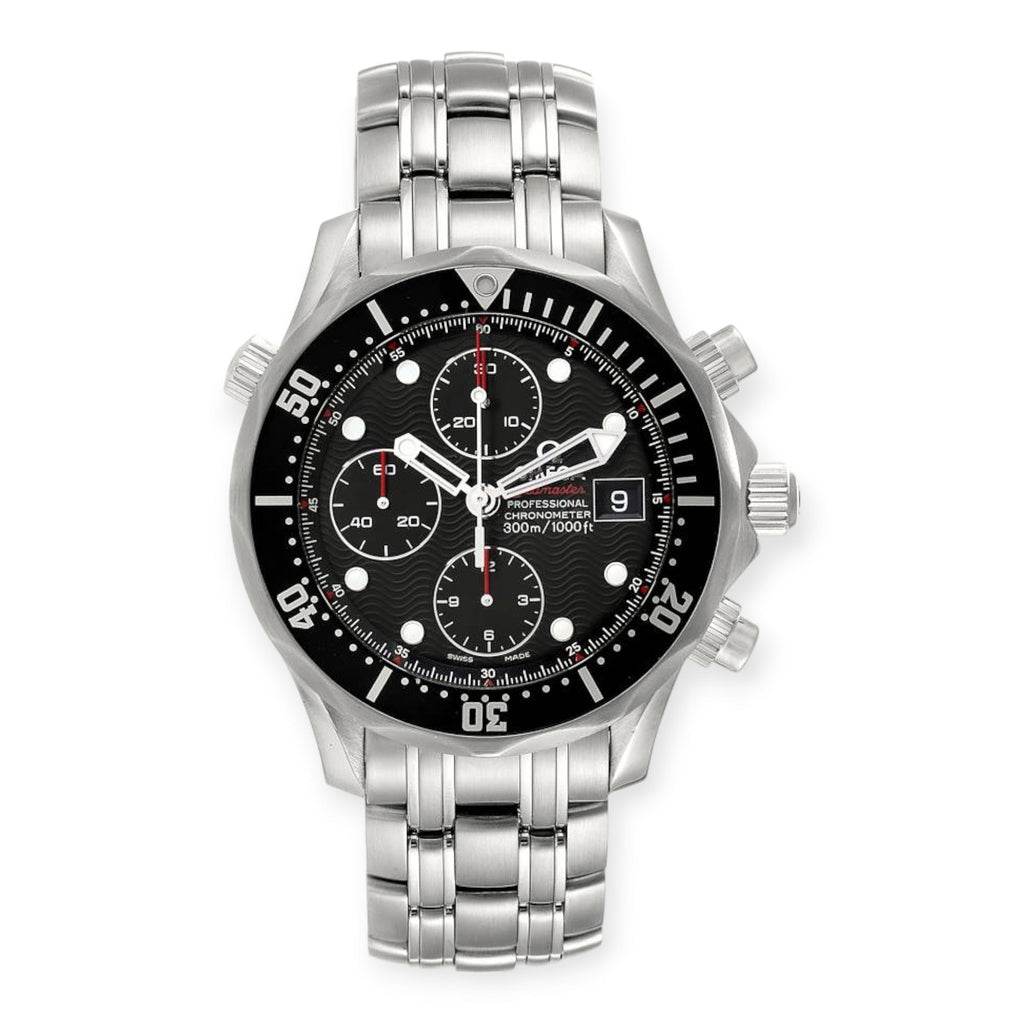 Pre-Owned Omega Seamaster Chronograph 213.30.42.40.01.001 Black Dial Steel Mens Watch