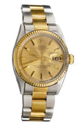 Pre-Owned Mens Rolex Two-Tone Yellow Gold and Stainless Steel Datejust Watch 1601