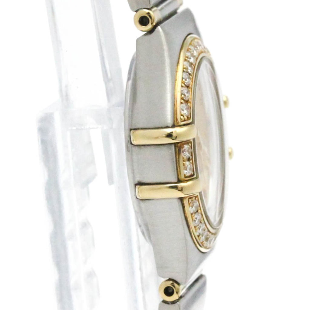 Pre-Owned OMEGA Constellation Diamond 18K Gold Steel Watch 1367.10 Polished