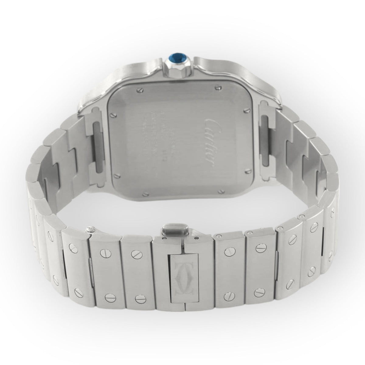 Pre-Owned Cartier Santos Steel ADLC WSSA0037 Grey Dial Mens Watch