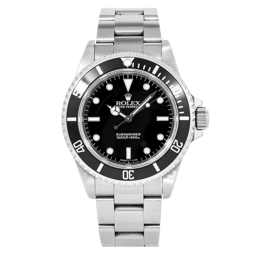 Pre-Owned Rolex Submariner No Date Stainless Steel Black Dial & Aluminum Bezel Oyster Bracelet 14060