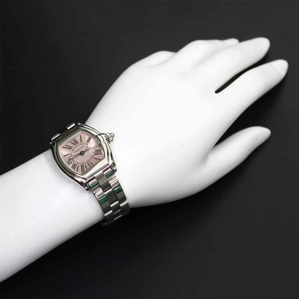 Pre-Owned Cartier Roadster SM W62017V3 Ladies' Watch, Date, Pink, Quartz Watch