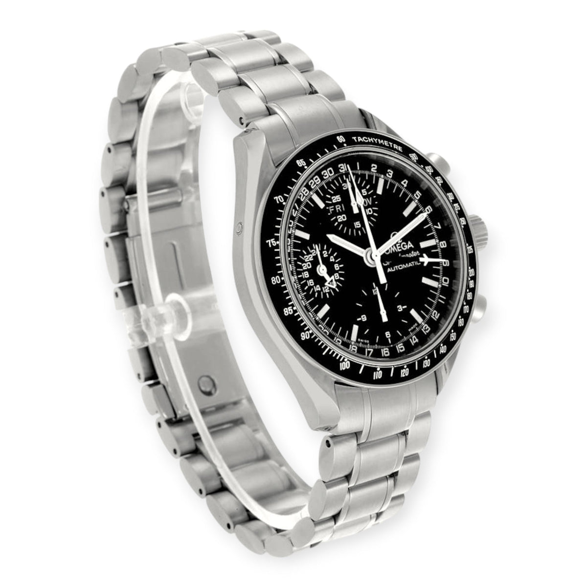 Pre-Owned Omega Speedmaster Day-Date 3520.50.00 Black Dial Steel Mens Watch