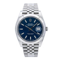Pre-Owned Rolex 41MM Datejust Blue Index Dial Stainless Steel Smooth Bezel Jubilee Bracelet 126300