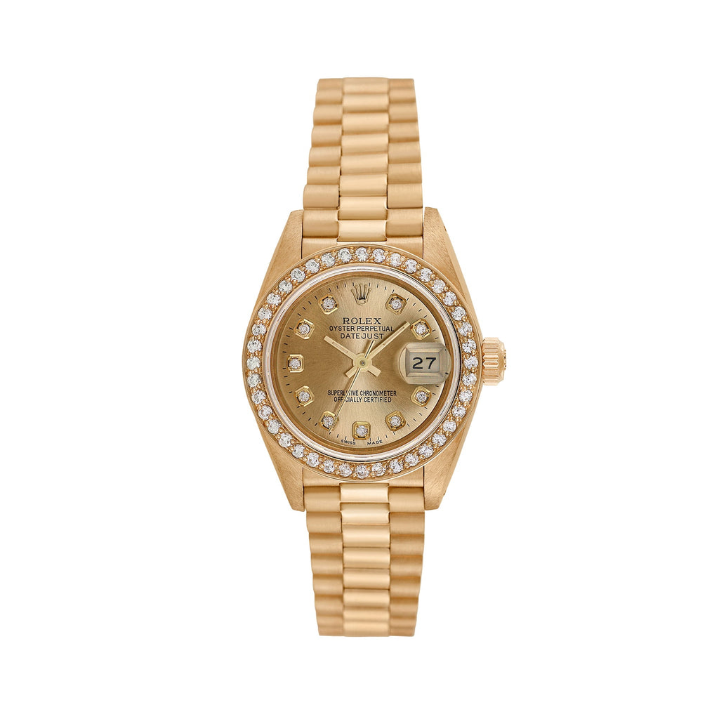 Pre-Owned Rolex Ladies President 26mm 18K Yellow Gold President Wristwatch