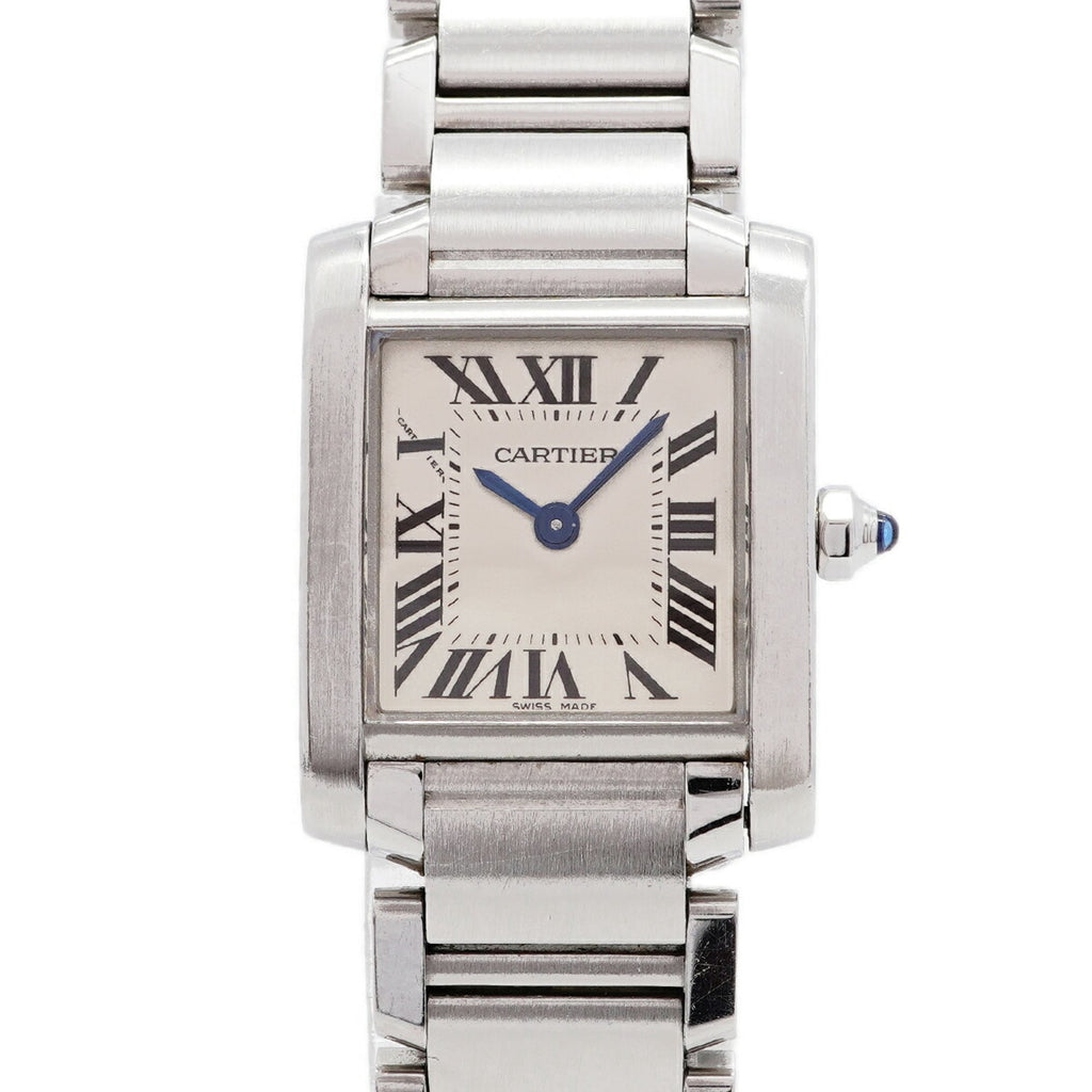 Pre-Owned Cartier Tank Française SM W51008Q3 White Dial Women's Watch