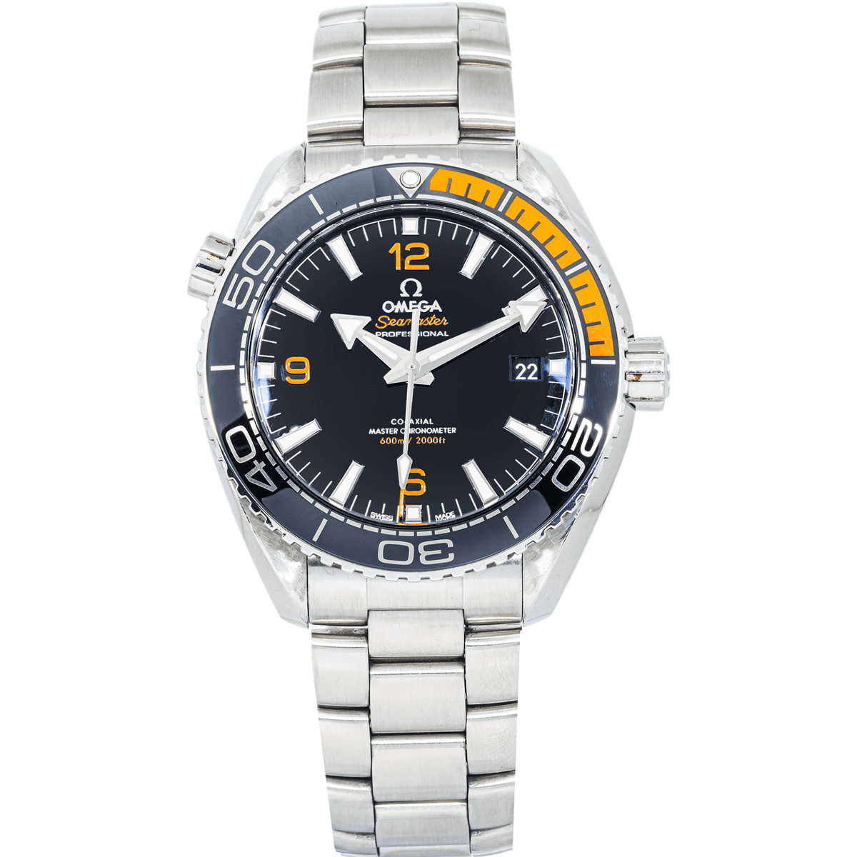 Pre-Owned Omega Seamaster Planet Ocean 600M 43.5mm Black Dial Stainless Steel Bracelet Watch
