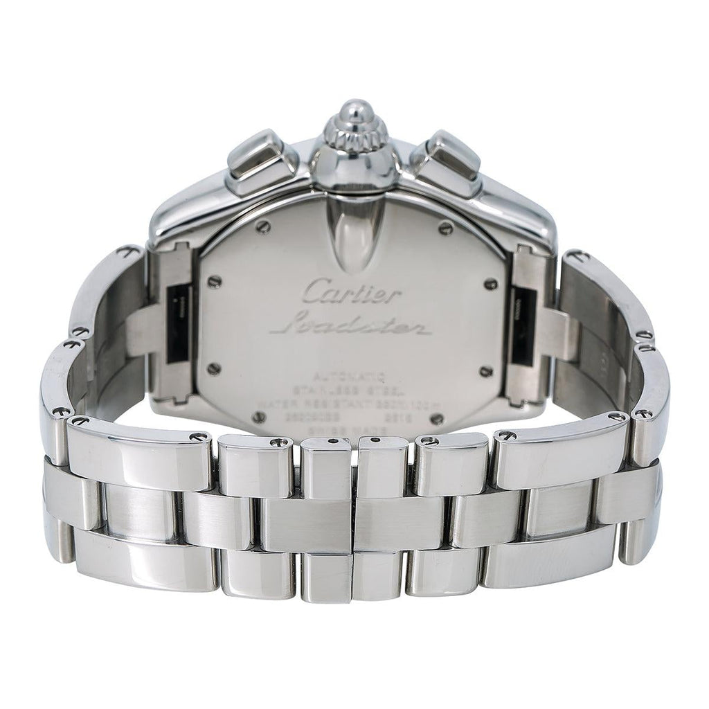 Pre-Owned Cartier Roadster 43MM W62020X6 / 2618 Black Roman Dial Stainless Steel Bracelet