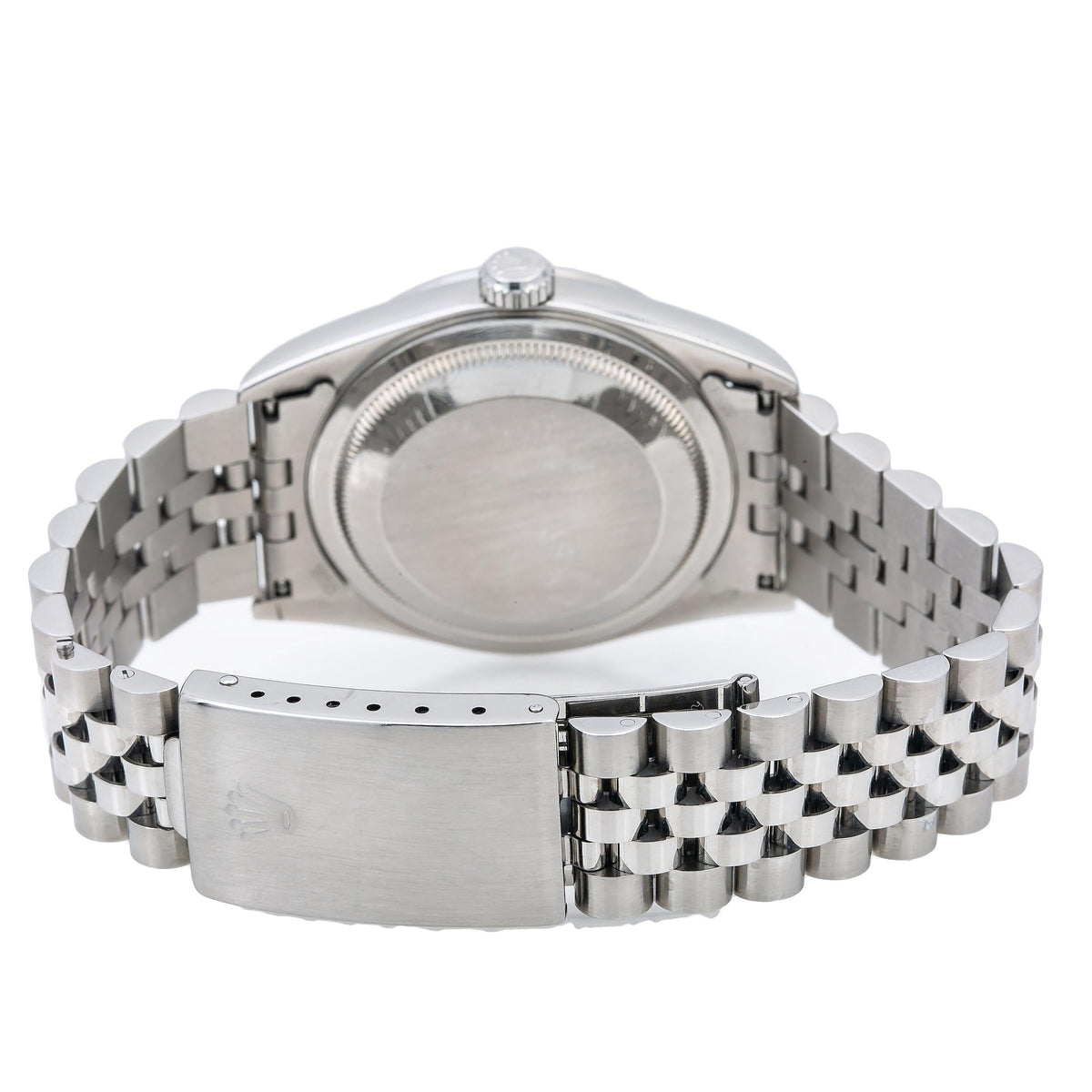 Pre-Owned Rolex Datejust 36MM 16220 Green Diamond Dial Engine Turned Bezel Stainless Steel Jubilee Bracelet