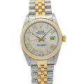 Pre-Owned Rolex Datejust 31MM 6824 Mother of Pearl Roman Diamond Dial Fluted Bezel Two Tone Yellow Gold Jubilee Bracelet
