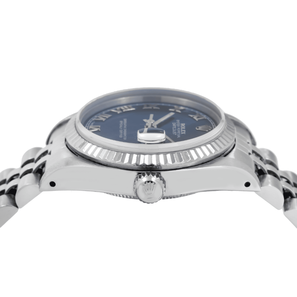 Pre-Owned Rolex Datejust 31MM 68274 Blue Roman Dial Fluted Bezel Stainless Steel Jubilee Bracelet