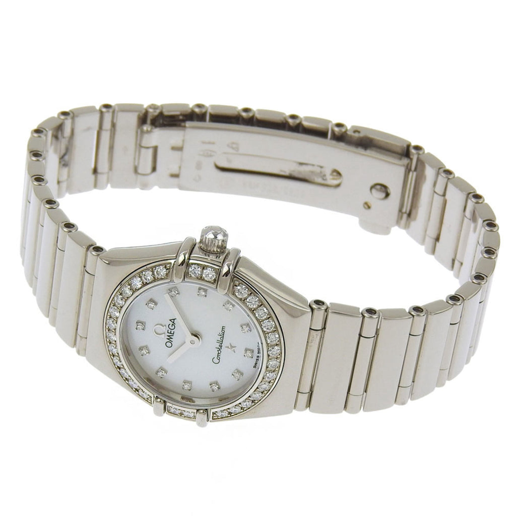 Pre-Owned Omega Constellation Mini My Choice 1165 76 Mother-of-Pearl Dial 18K White...