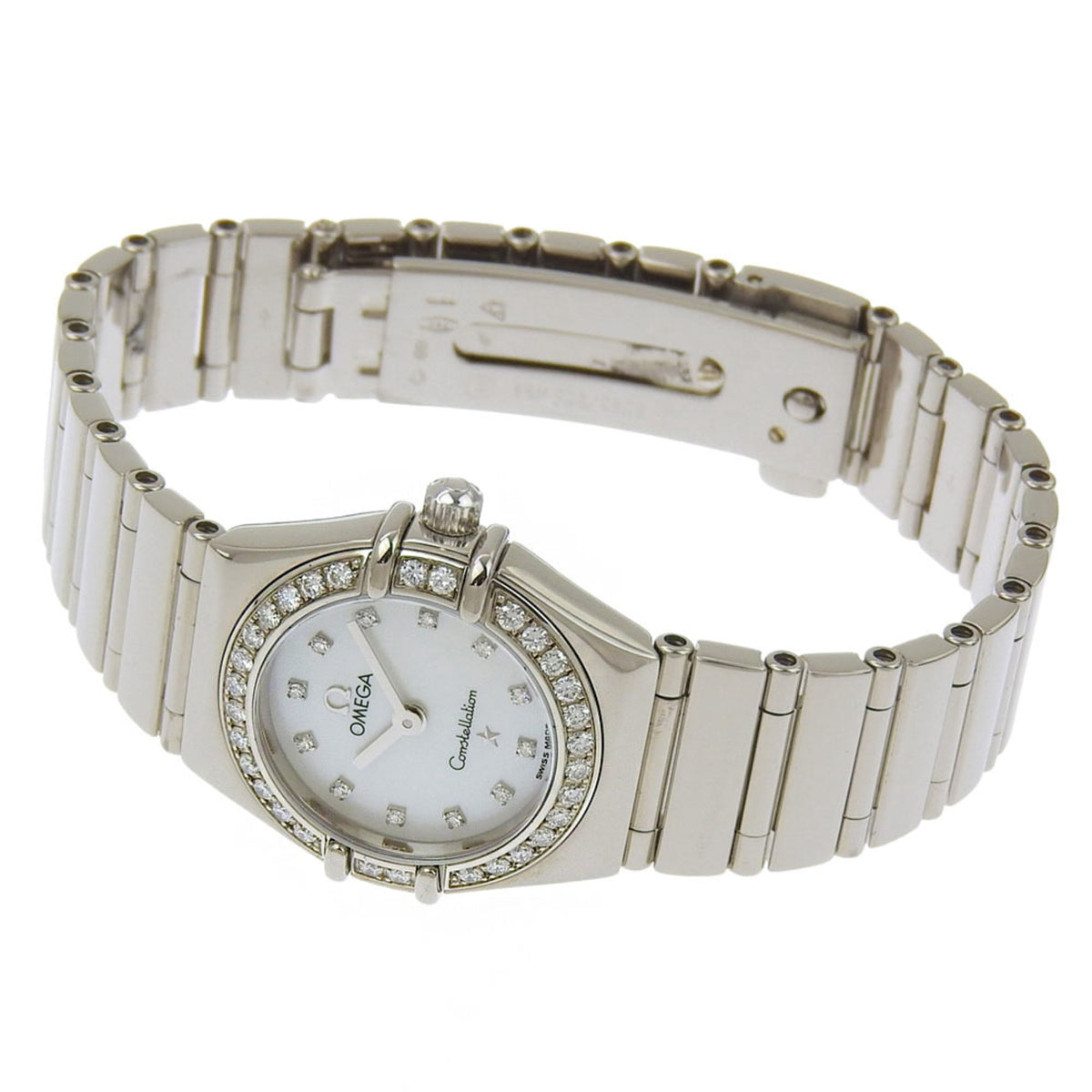 Pre-Owned Omega Constellation Mini My Choice 1165 76 Mother-of-Pearl Dial 18K White...