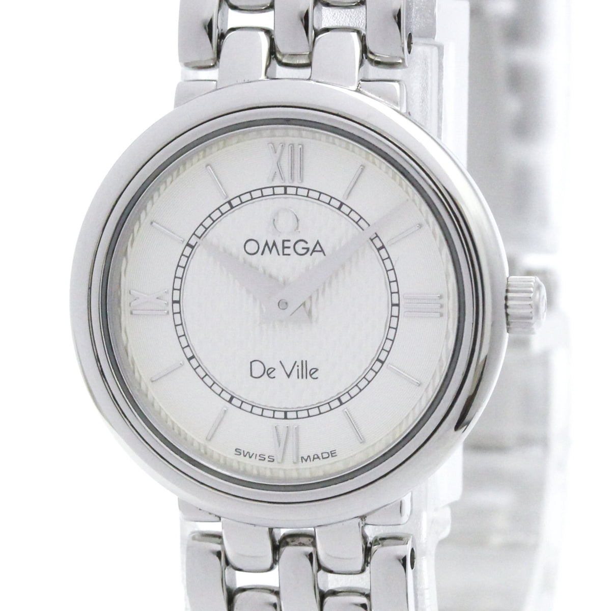 Pre-Owned OMEGA De Ville Stainless Steel Quartz Ladies Watch 7574.31 Polished