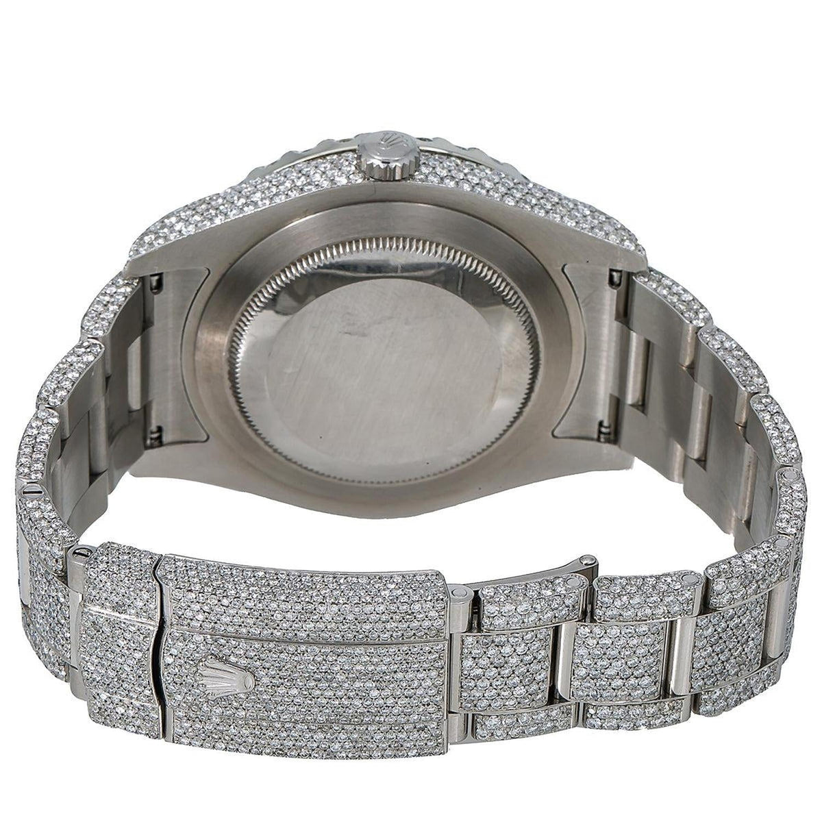 Pre-Owned Rolex Datejust 41MM 116300 Diamond Paved Rainbow Hour Dial Diamond Bezel Stainless Steel Full Diamond Oyster Bracelet 22.75ct