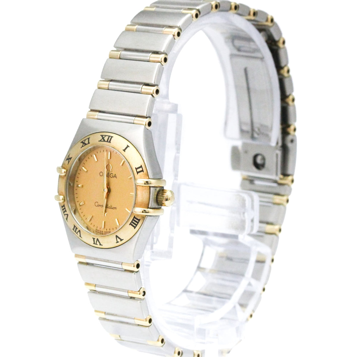 Pre-Owned OMEGA Constellation 18K Gold Steel Quartz Ladies Watch 1362.10 Polished