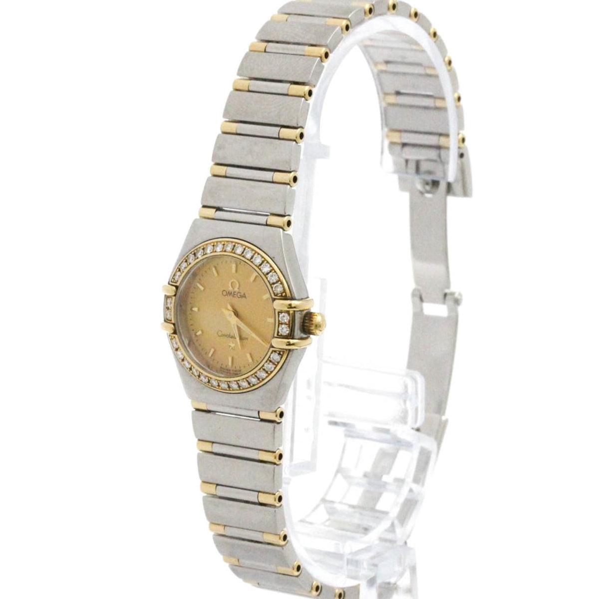 Pre-Owned OMEGA Constellation Diamond 18K Gold Steel Watch 1367.10 Polished