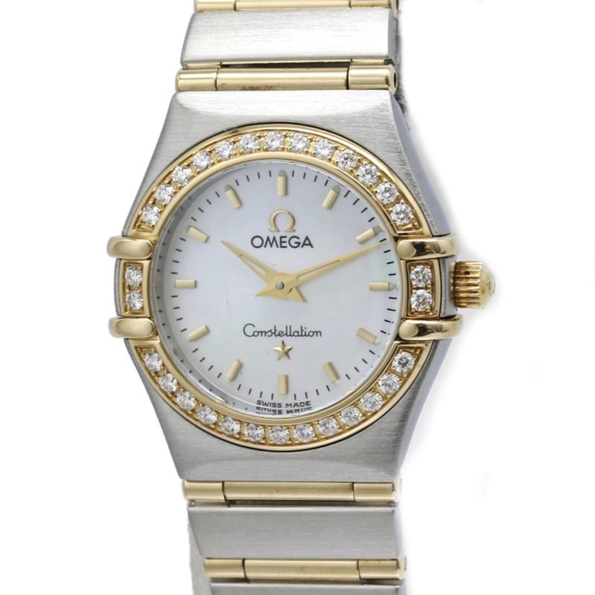 Pre-Owned OMEGA Constellation Mini Diamond 1267.70.00 Women's Watch SSx18K Yellow Gold 40604