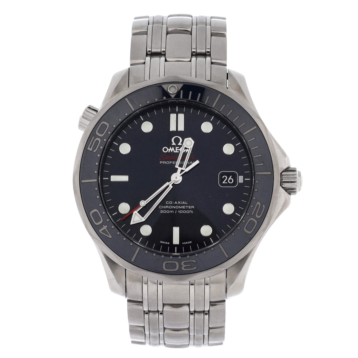 Pre-Owned Seamaster Professional Diver 300M Co-Axial Chronometer Automatic Watch Stainless Steel 41 By Rebag