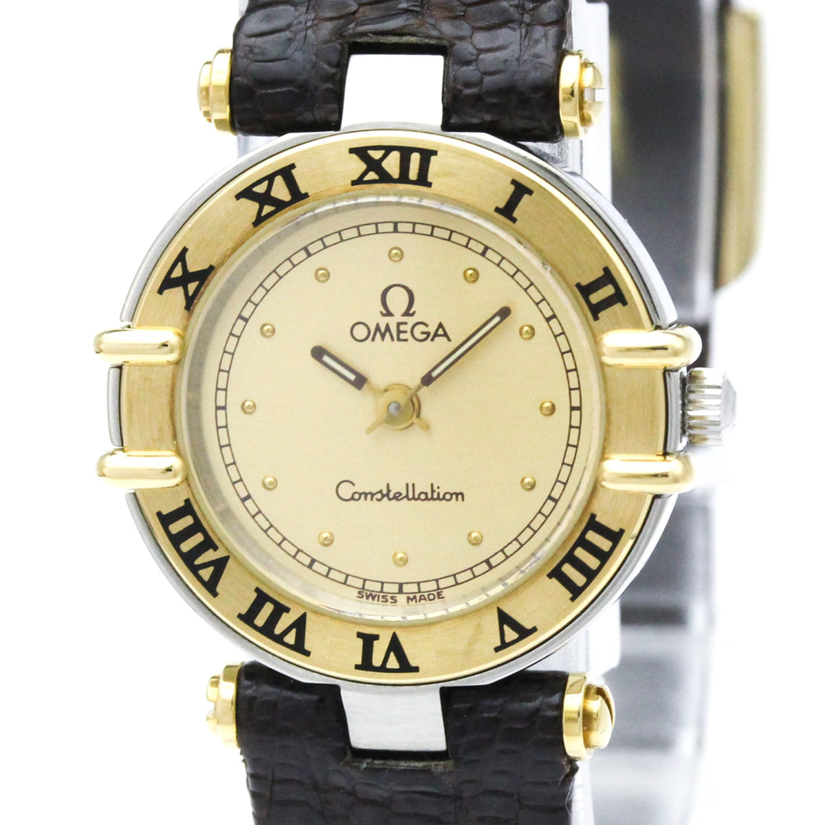Pre-Owned OMEGA Constellation 18K Gold Quartz Ladies Watch 595.1080 Polished